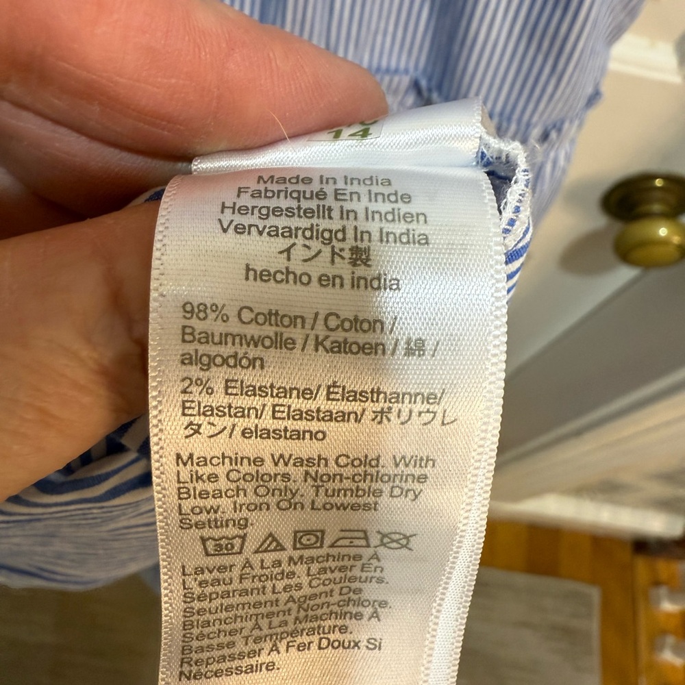 J.Crew Factory Blue Striped Sleeveless Dress - Picture 5 of 6